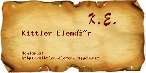 Kittler Elemér névjegykártya